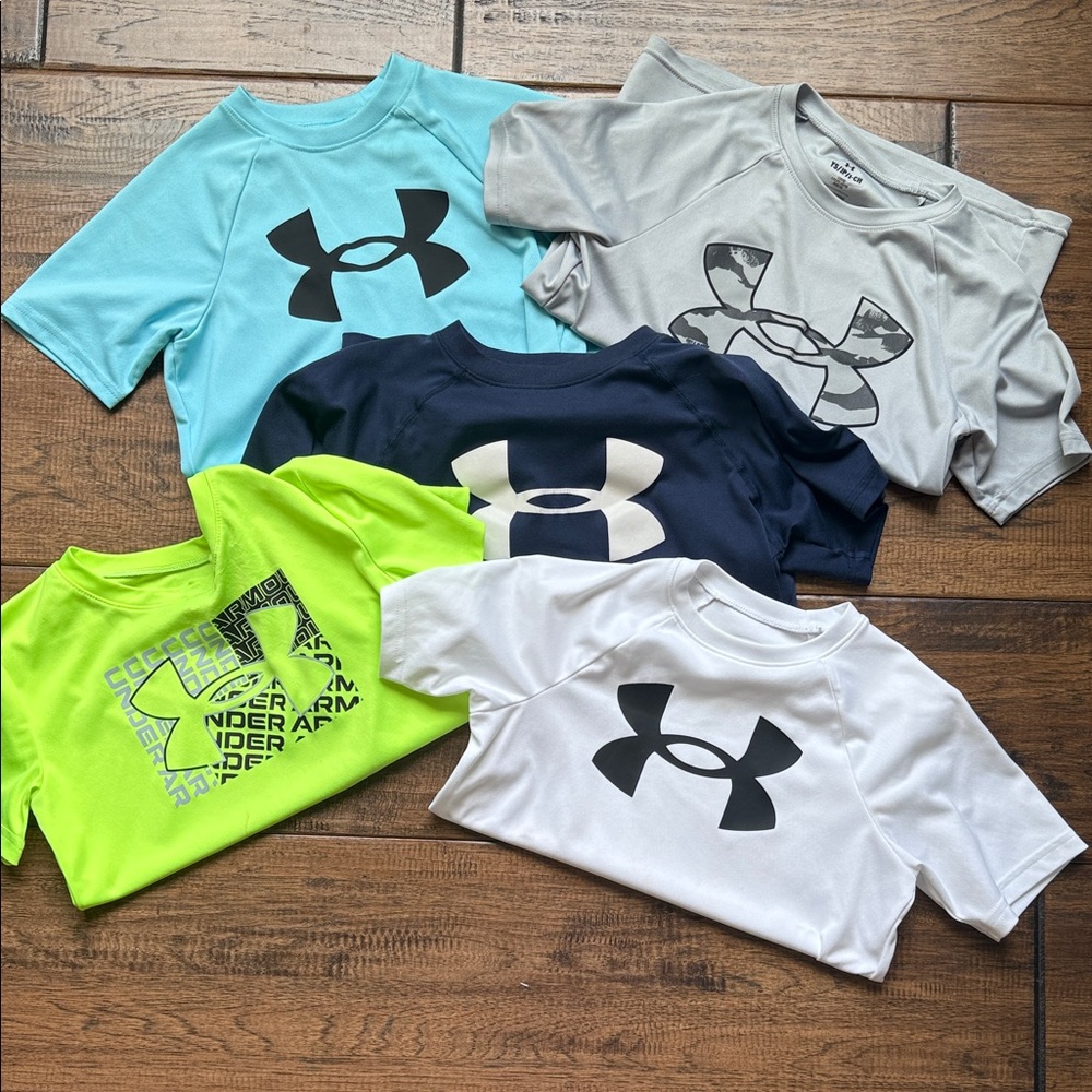 Under Armour Kids' Dri-Fit Short Sleeve Tees BUNDLE OF 5. YOUTH SMALL.